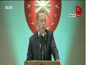 Cumhurbaşkanı Erdoğan resepsiyonda konuşuyor