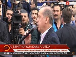 Erdoğan cenaze töreninde konuştu