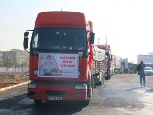 Şanlıurfa’dan Halep’e 21 TIR yardım