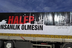 Kayseri’den Halepliler için 87 TIR yola çıktı