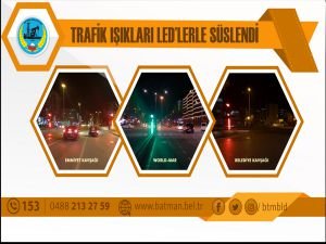 Trafik ışıkları led’lerle süslendi