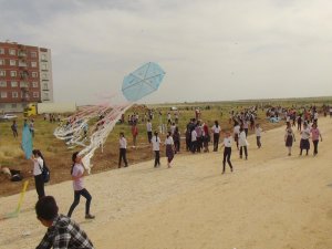 Nusaybinli öğrenciler uçurtma şenliğinde eğlendi