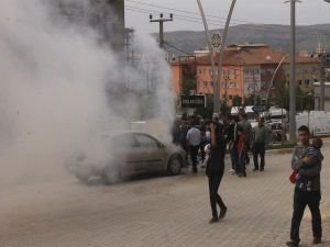 Mardin’de seyir halindeki otomobil yandı