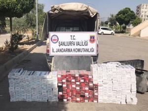 Şanlıurfa’da 18 bin paket kaçak sigara ele geçirildi