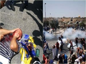 Siyonist polis Mescid-i Aksa için toplananlara saldırdı