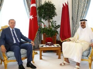 Cumhurbaşkanı Erdoğan, Katar Emiri Şeyh Temim ile görüştü