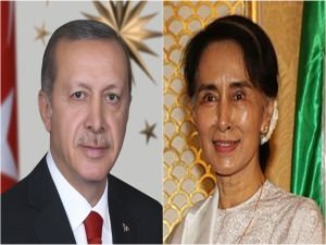 Erdoğan, Myanmar lideri Suu Çii ile görüştü