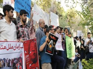 BM Tahran temsilciliği önünde Myanmar protestosu