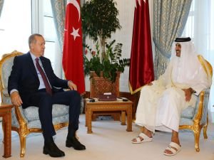 Cumhurbaşkanı Erdoğan Katar Emiri Şeyh Temim ile görüştü