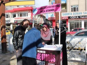 TESSEP'ten pembe otobüs için imza kampanyası