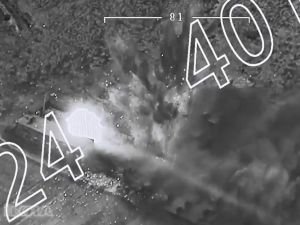 TSK silah ve mühimmat deposunun vurulma görüntülerini paylaştı