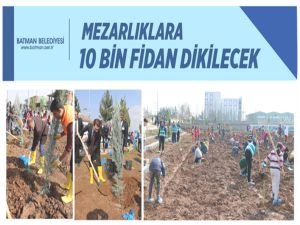 Mezarlıklara 10 bin fidan dikilecek