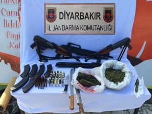 Bismil'de mühimmat ve uyuşturucu ele geçirildi