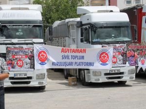 Adıyaman'dan Afrin'e 20 TIR yardım