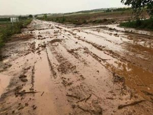 Dolu ve sağanak ekili arazilere zarar verdi