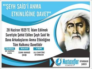 Şeyh Said'i anma etkinliğine davet