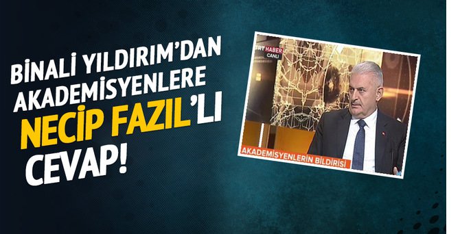 Binali Yıldırım'dan akademisyenlere eleştiri