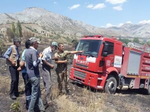 Palu'da çıkan yangın bahçeyi küle çevirdi