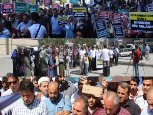 İdlib'e yönelik saldırılar protesto edildi