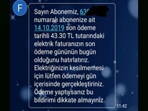 Ceylanpınar'da DEDAŞ'ın fatura hatırlatma SMS'ine tepki