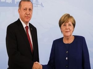 Cumhurbaşkanı Erdoğan, Merkel'le görüştü