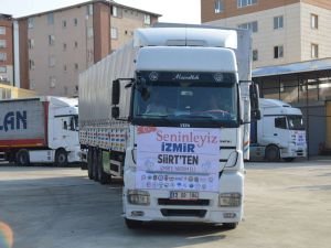 Siirt'ten İzmir'e yardım TIR'ları dualarla gönderildi