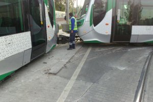 Konya'da Kampüs seferini yapan tramvay raydan çıktı