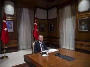 Cumhurbaşkanı Erdoğan Macron ile görüştü