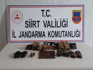 Siirt'te PKK mensuplarına ait mühimmat ele geçirildi