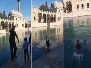 Balıklıgöl'de video çeken şahıs suya düştü