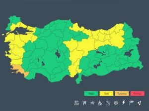 27 il için sarı kodlu uyarı