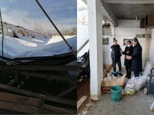 Çiftliğin çatısı çöktü: 25 bin tavuk telef oldu