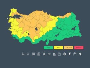 Meteoroloji'den 49 il için turuncu ve sarı kodlu uyarı