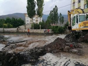 Ağrı'da meydana gelen selde ev ve araçlar zarar gördü