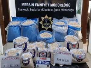 Mersin'de 310 kilogram uyuşturucu hap ele geçirildi