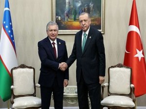 Cumhurbaşkanı Erdoğan, Özbekistan Cumhurbaşkanı Mirziyoyev ile bir araya geldi