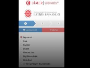 CİMER’de "Deprem acil" başlığı kullanıma hazır