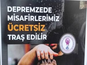 Batman'da bazı berberler depremzede vatandaşları ücretsiz tıraş etme kararı aldı