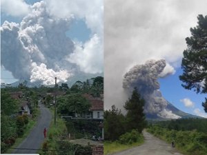 Endonezya'da Merapi Yanardağı patladı