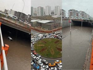 Diyarbakır'da aşırı yağış nedeniyle cadde ve altgeçitleri su bastı