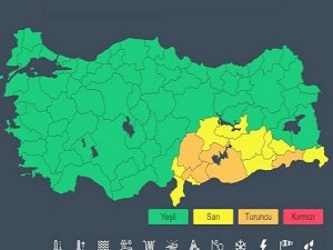 15 ile turuncu ve sarı uyarı