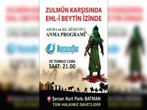 Batman'da 'Aşura ve Hazreti Hüseyin'i anma etkinliğine davet