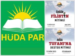 HÜDA PAR'dan "Özgür Filistin" ile "Aksa Tufanı'na Destek" mitinglerine davet