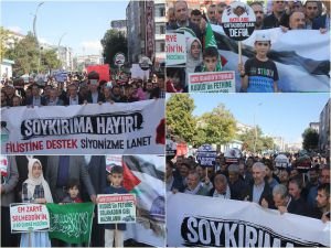 Van'da “Soykırıma Hayır, Filistin’e Destek, Siyonizm’e Lanet” mitingi düzenlendi