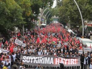 Ankara'da binlerce kişi Filistin için yürüyüş gerçekleştirdi