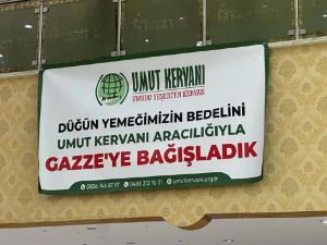 Düğün yemeği masrafını Gazze'ye bağışladılar