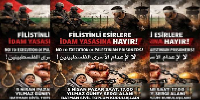 Batman'da Filistinli esirlere idam yasasına karşı kitlesel açıklama