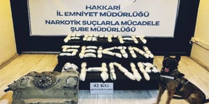 Hakkâri'de 42 kilogram sentetik uyuşturucu ele geçirildi