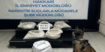 Hakkari'de 60 kilogram uyuşturucu ele geçirildi