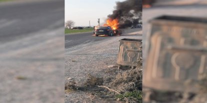 Şanlıurfa’da seyir halindeki otomobil alev aldı